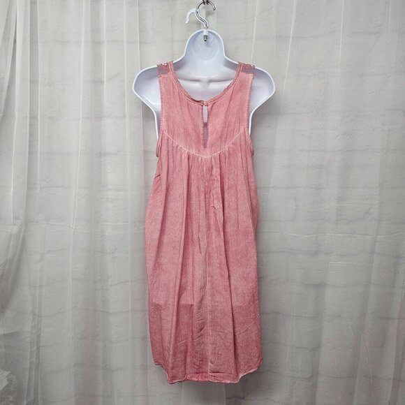 Kori America Pink Sleeveless Lace Mini Dress Boho Coquette S - Picture 6 of 11
